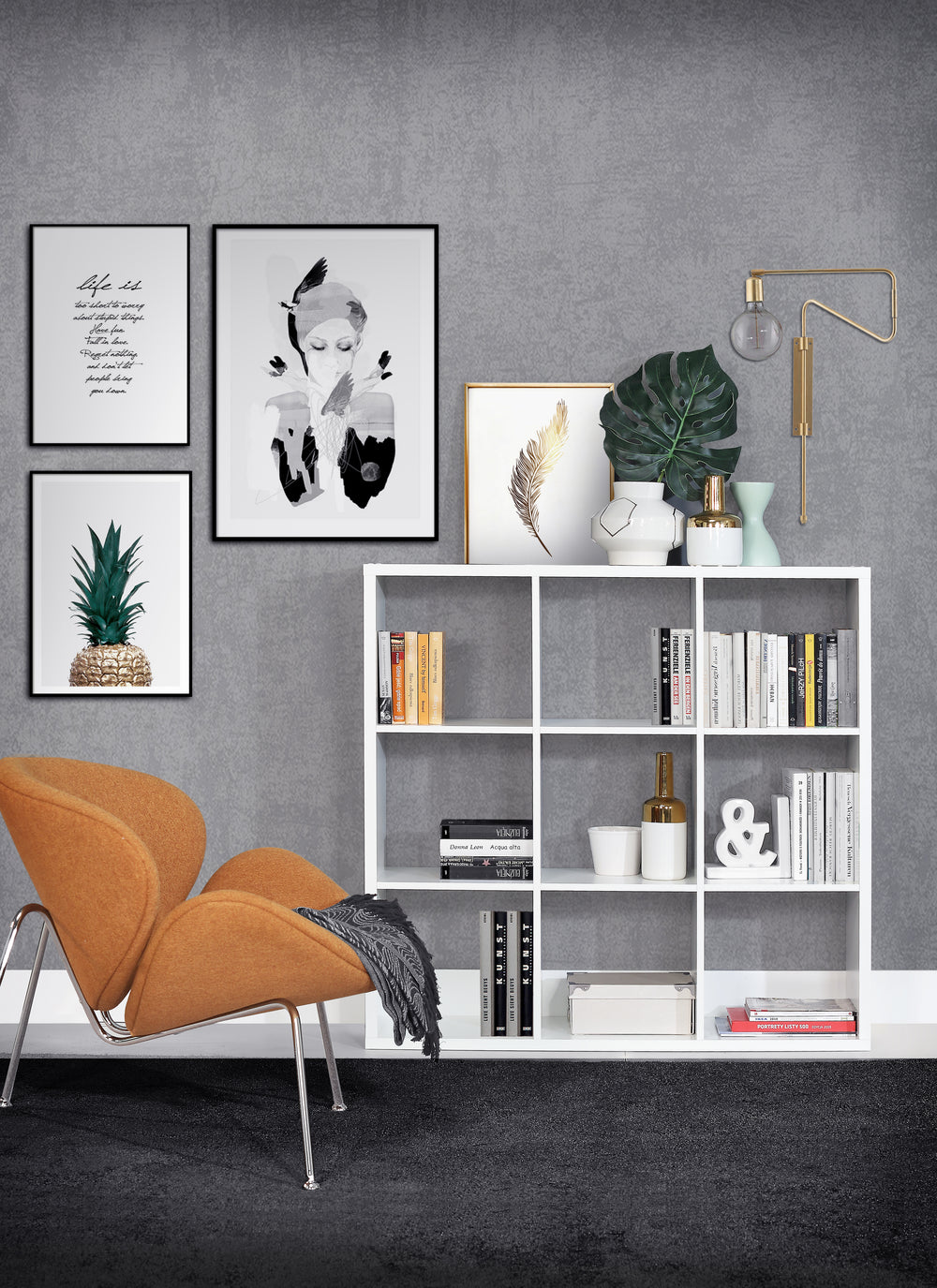 Cora Triple Open Back Bookcase/Shelving Unit in White - FurniComp