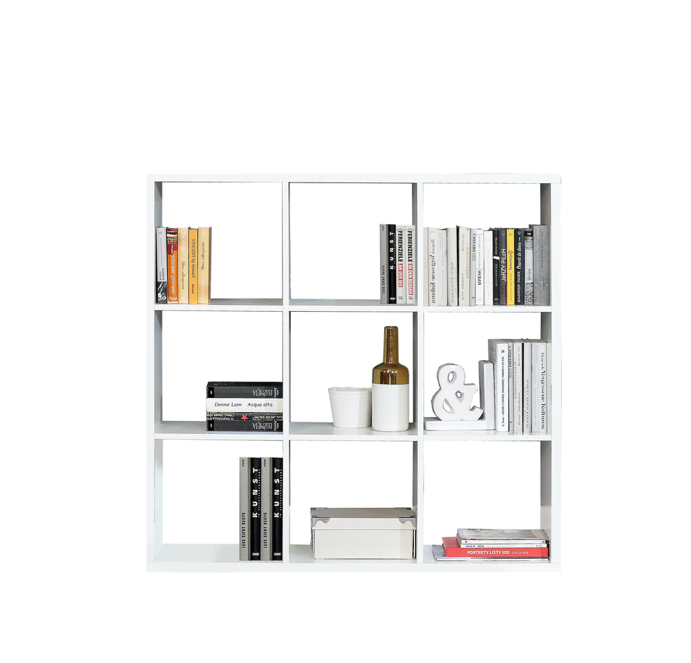 Cora Triple Open Back Bookcase/Shelving Unit in White - FurniComp