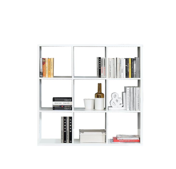 Cora Triple Open Back Bookcase/Shelving Unit in White - FurniComp