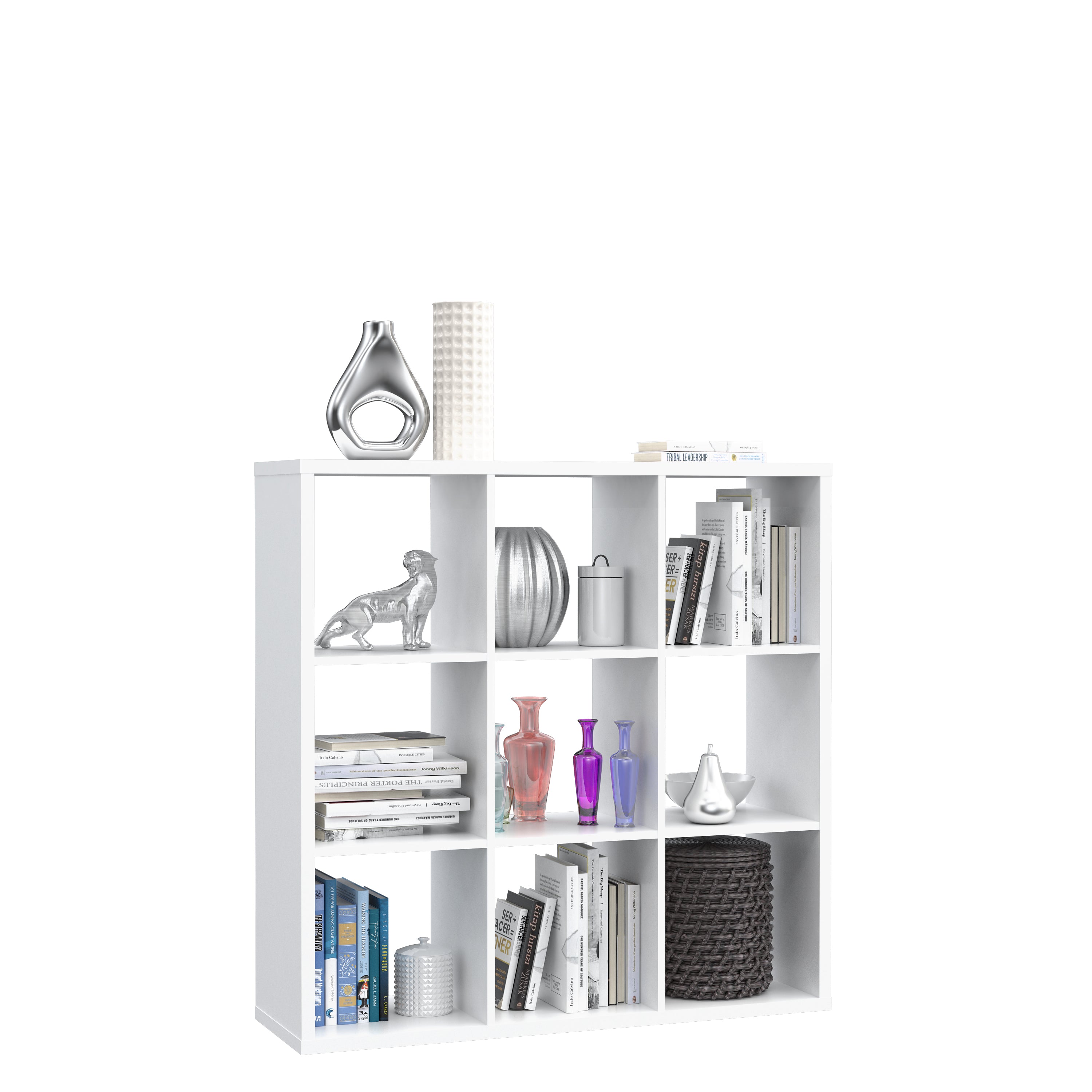 Cora Triple Open Back Bookcase/Shelving Unit in White - FurniComp