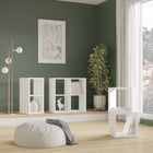 Cora 2 Tier Lamp Table/Bookcase in White - FurniComp