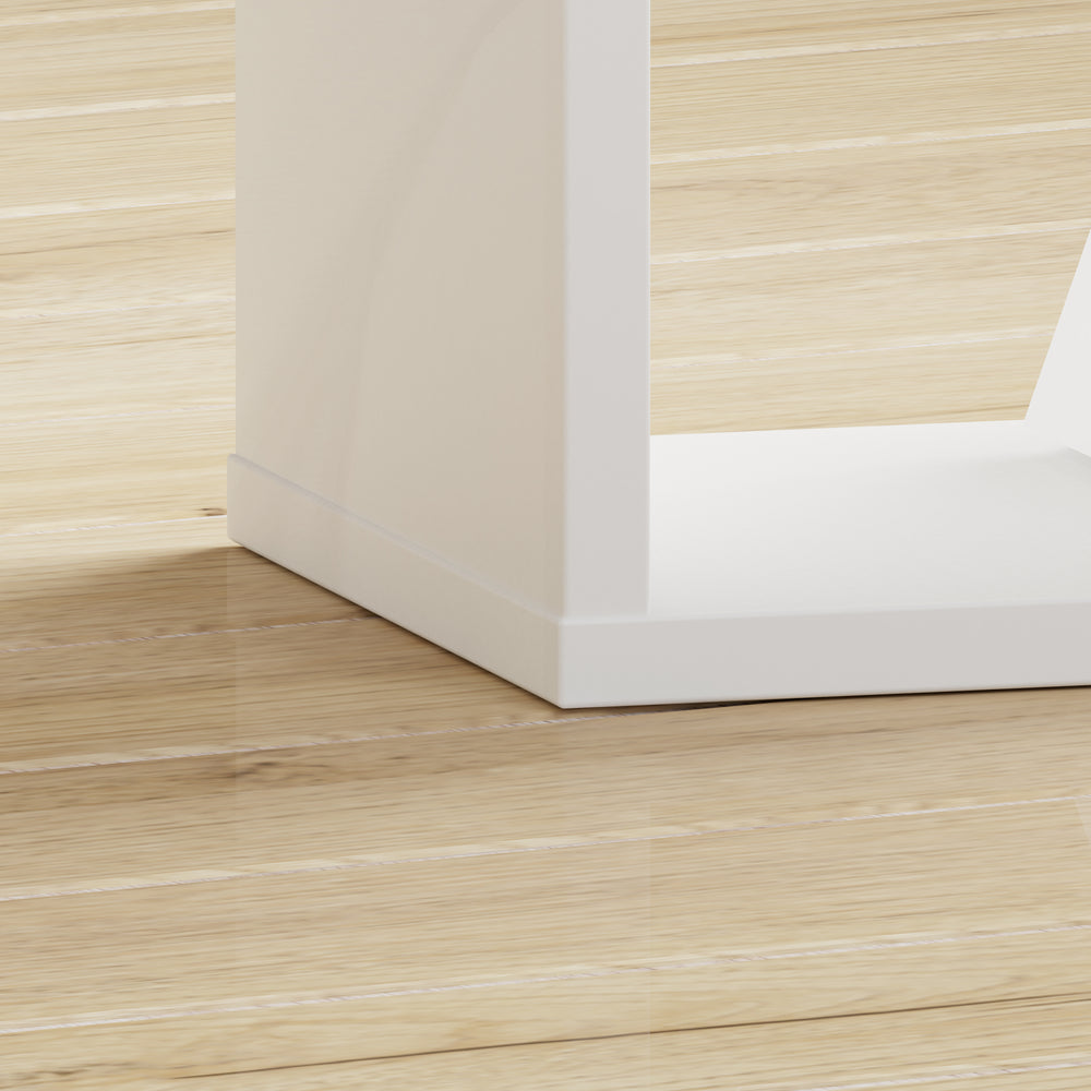 Cora 2 Tier Lamp Table/Bookcase in White - FurniComp