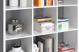 Cora 5 Tier Tall Wide Open Back Bookcase/Shelving Unit in White - FurniComp