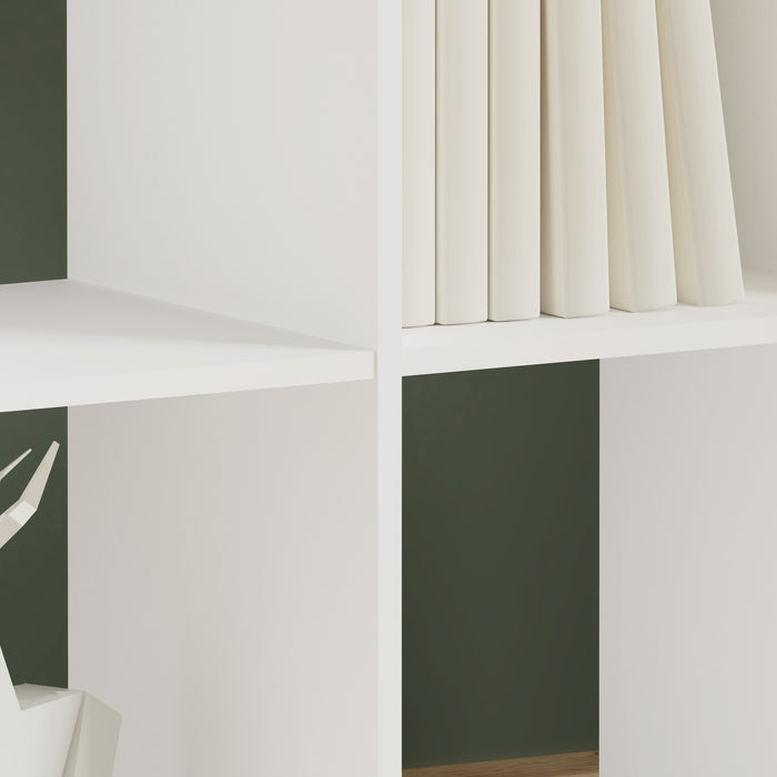 Cora Double 4 Cube Bookcase in White - FurniComp