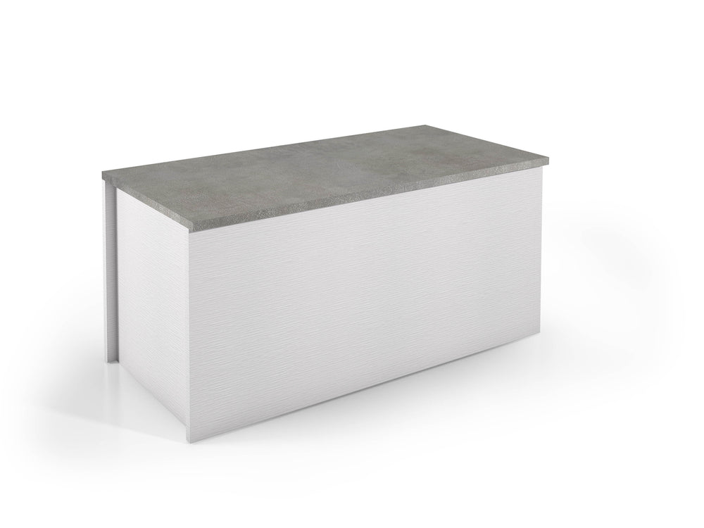 Cori White & Concrete Grey Wooden Storage Bench/Blanket Box - FurniComp