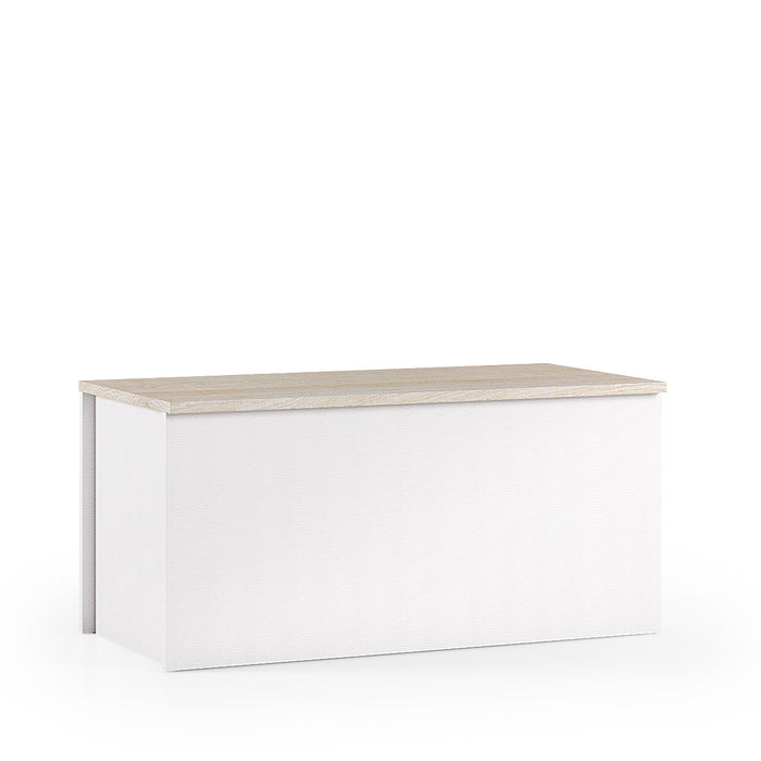 Cori White & Oak Wooden Storage Bench/Blanket Box - FurniComp
