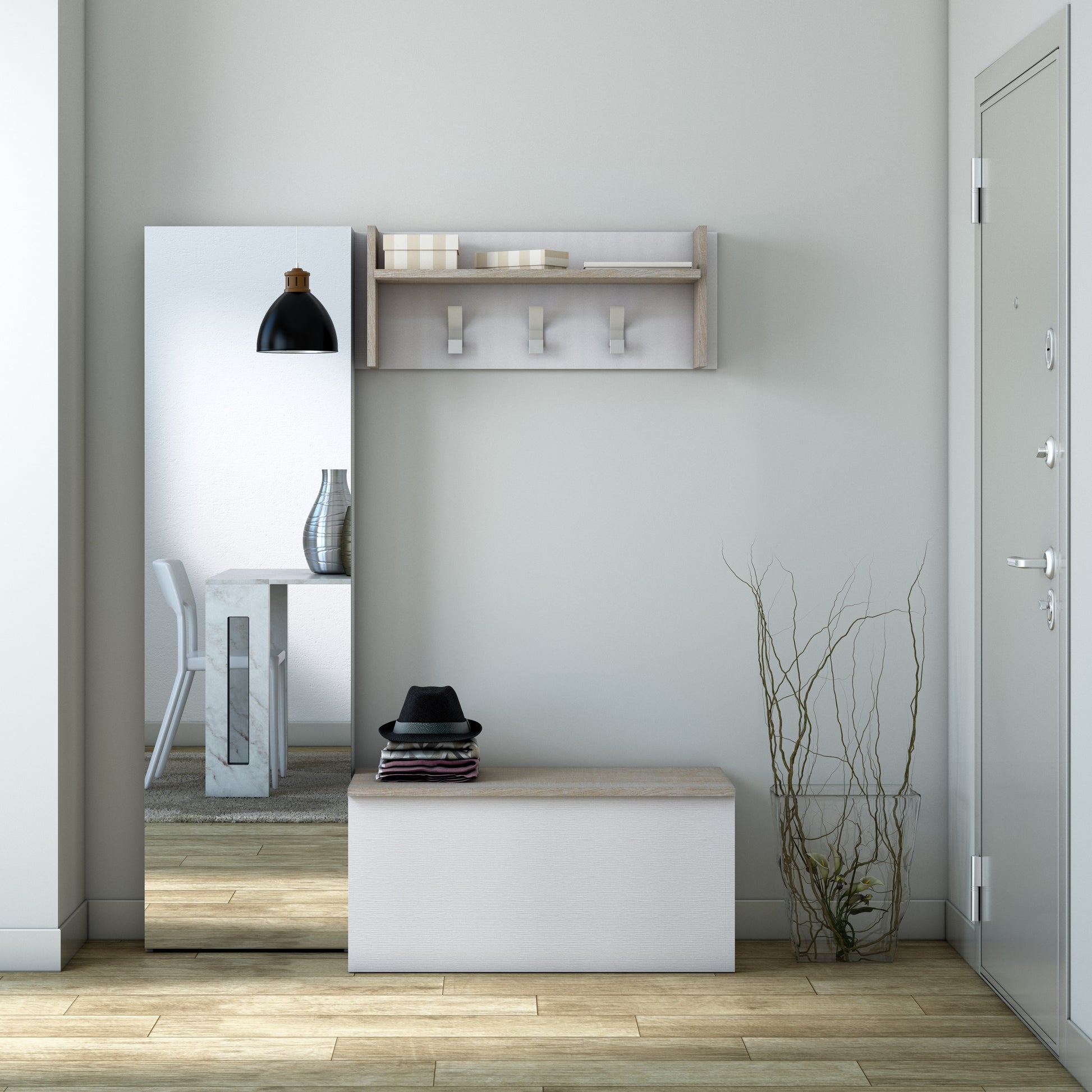 Cori White & Oak Wooden Storage Bench/Blanket Box - FurniComp