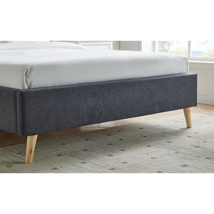 Covent Dark Grey Fabric Bed Frame - FurniComp