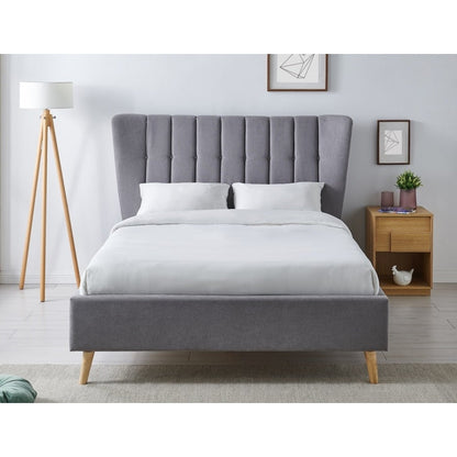 Covent Light Grey Fabric Bed Frame - FurniComp