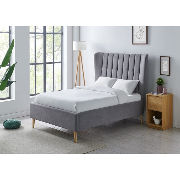 Covent Light Grey Fabric Bed Frame - FurniComp