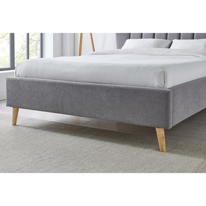 Covent Light Grey Fabric Bed Frame - FurniComp