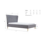 Covent Light Grey Fabric Bed Frame - FurniComp