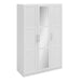 Denver 3 Door White Mirrored Panelled Wardrobe - FurniComp