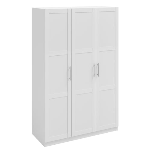 Denver 3 Door White Panelled Wardrobe - FurniComp
