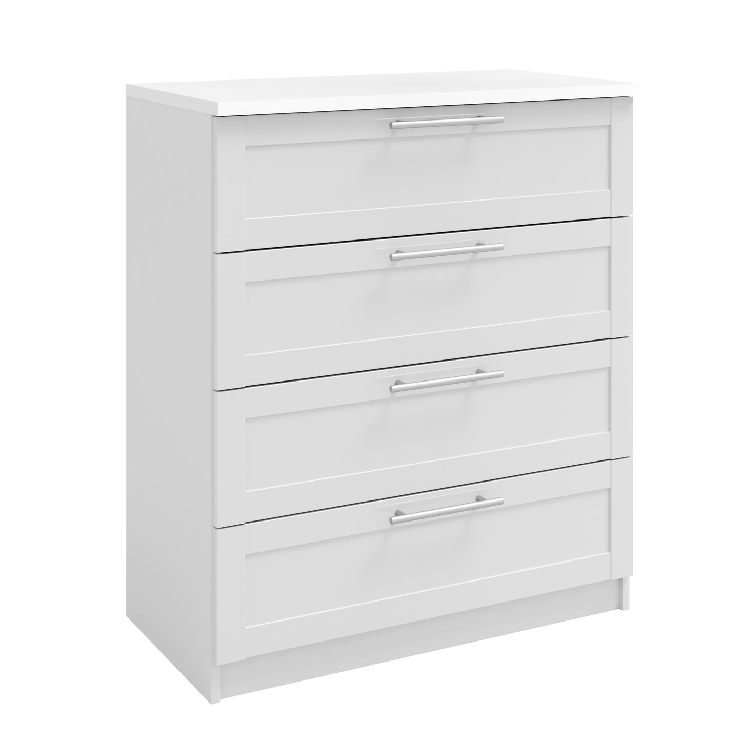 Denver 4 Drawer White Panelled Chest of Drawer - FurniComp