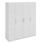 Denver 4 Door White Panelled Wardrobe - FurniComp