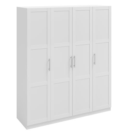 Denver 4 Door White Panelled Wardrobe - FurniComp