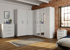 Denver 2 Door White Mirrored Panelled Wardrobe - FurniComp