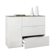 Elegante 1 Door 3 Drawer White Gloss and Concrete Grey Sideboard - FurniComp