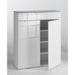 Elegante 2 Door 1 Drawer White Gloss and Concrete Grey Shoe Cabinet - FurniComp
