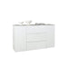 Elegante 2 Door 3 Drawer White Gloss and Concrete Grey Sideboard - FurniComp
