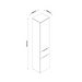 Elegante Tall 2 Door 1 Drawer White Gloss and Concrete Grey Bathroom Cabinet - FurniComp