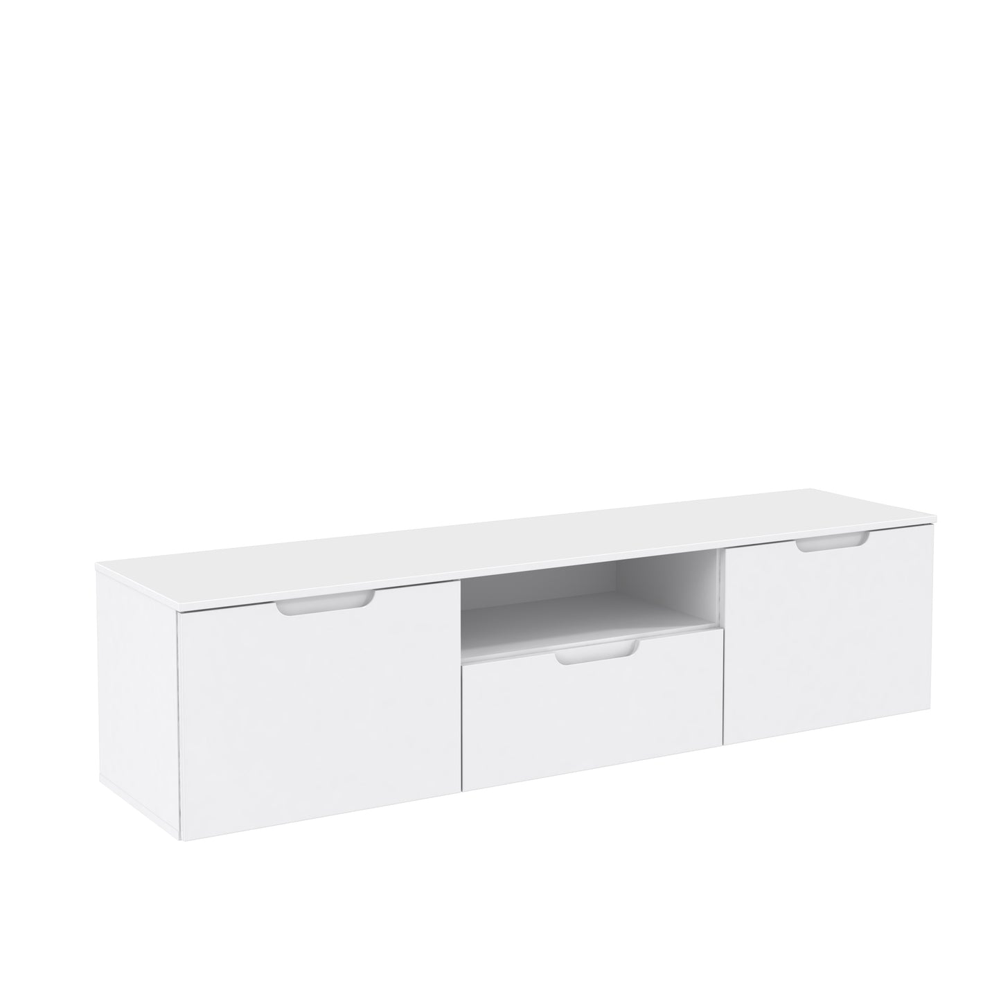 Ella 2 Door 1 Drawer White Gloss TV Unit - FurniComp