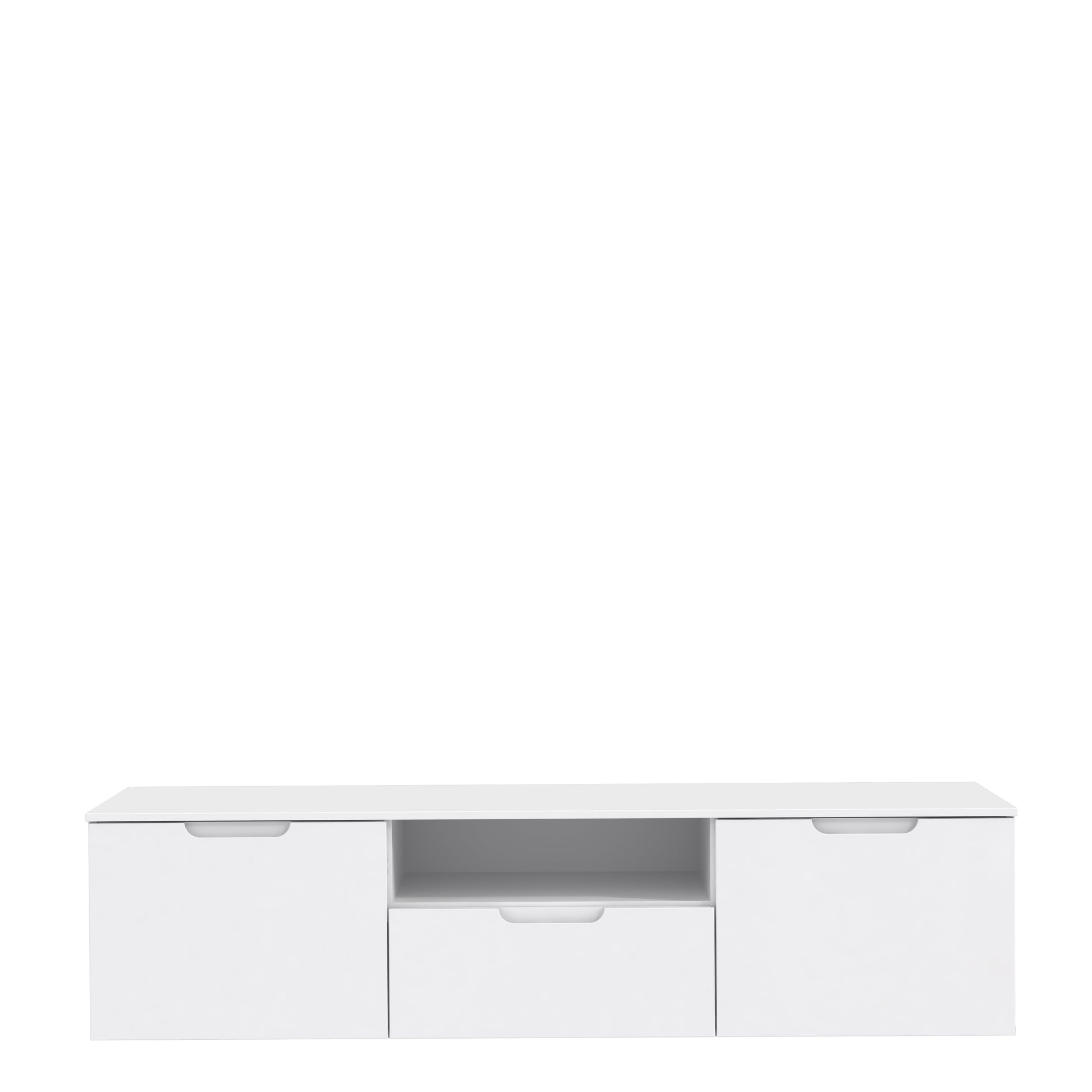 Ella 2 Door 1 Drawer White Gloss TV Unit - FurniComp