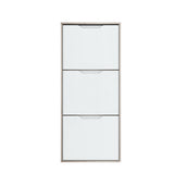 Ella 3 Drawer Small White Gloss and Oak Shoe Cabinet - FurniComp