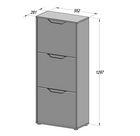 Ella 3 Drawer Small White Gloss and Oak Shoe Cabinet - FurniComp