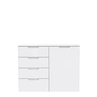 Ella White Gloss 1 Door 4 Drawer Compact Sideboard - FurniComp