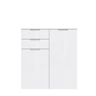 Ella White Gloss 2 Door 2 Drawer Tall Sideboard - FurniComp