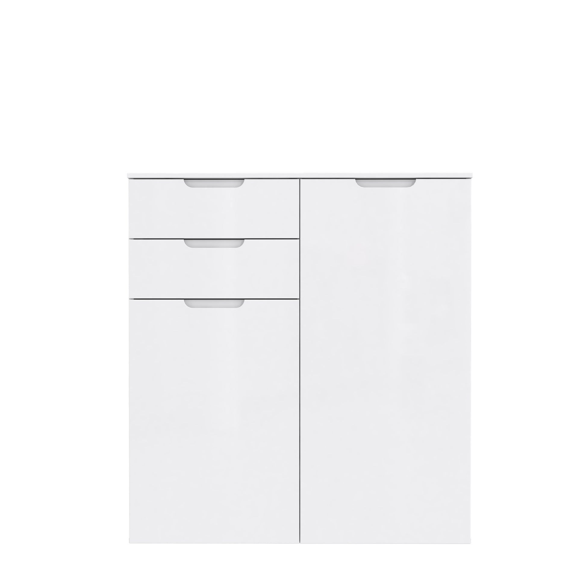 Ella White Gloss 2 Door 2 Drawer Tall Sideboard - FurniComp