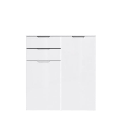 Ella White Gloss 2 Door 2 Drawer Tall Sideboard - FurniComp