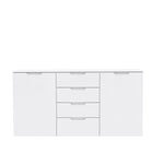 Ella White Gloss 2 Door 4 Drawer Wide Sideboard Storage Cupboard - FurniComp