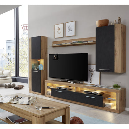 Emilia Grey Matera and Oak TV Stand Up to 88 Inch - FurniComp