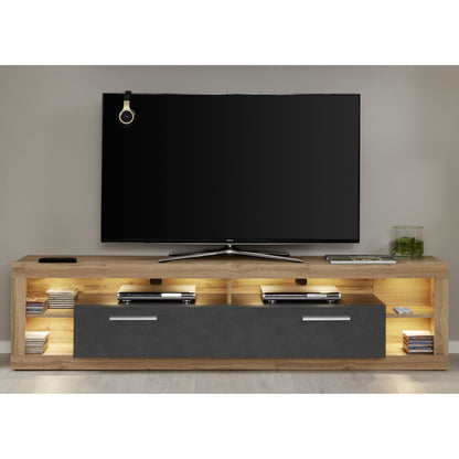 Emilia Grey Matera and Oak TV Stand Up to 88 Inch - FurniComp