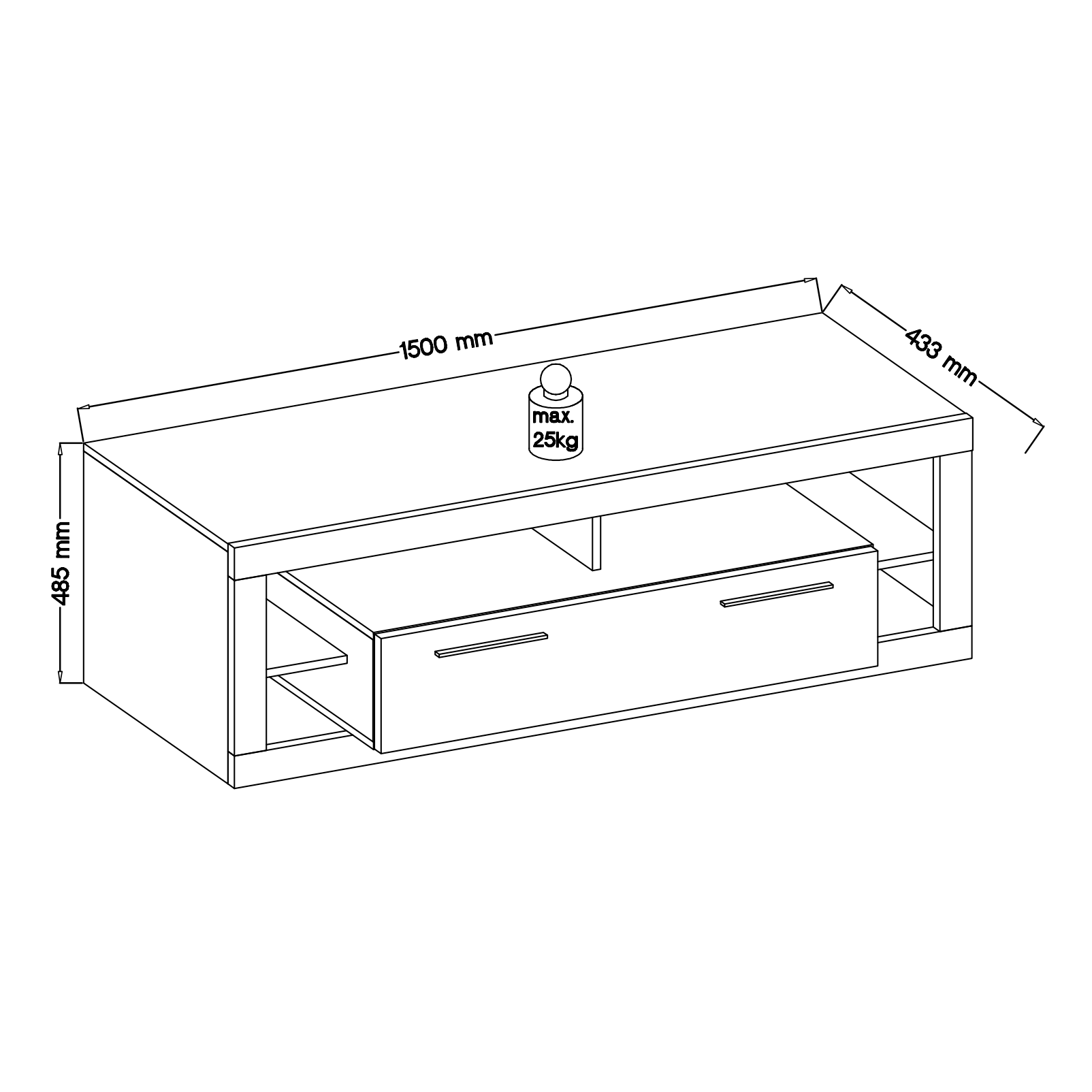 Emilia White Gloss and Oak TV Stand Up to 65 Inch - FurniComp