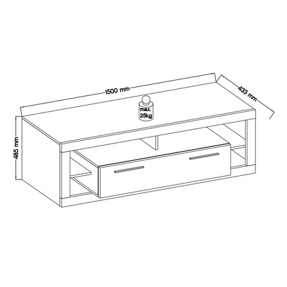 Emilia White Gloss and Oak TV Stand Up to 65 Inch - FurniComp