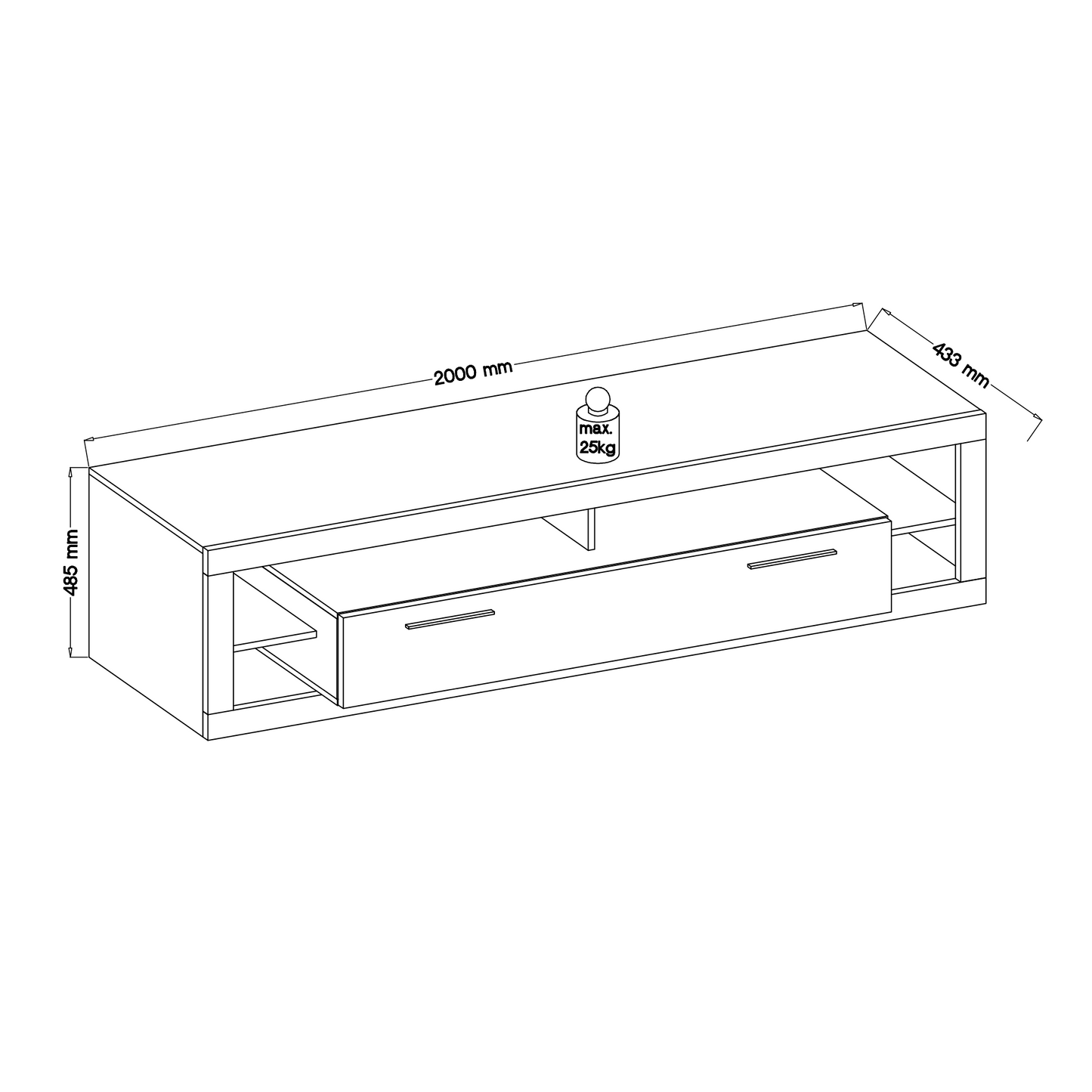 Emilia White Gloss and Oak TV Stand Up to 88 Inch - FurniComp