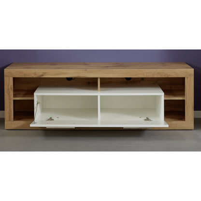 Emilia White Gloss and Oak TV Stand Up to 65 Inch - FurniComp