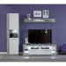 Emilia 1 Door White Gloss and Stone Grey Display Cabinet - FurniComp