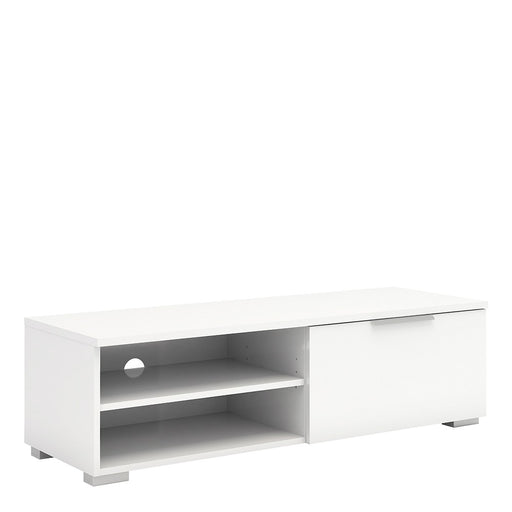 Esme White High Gloss 1 Drawer 2 Shelf TV Unit - FurniComp