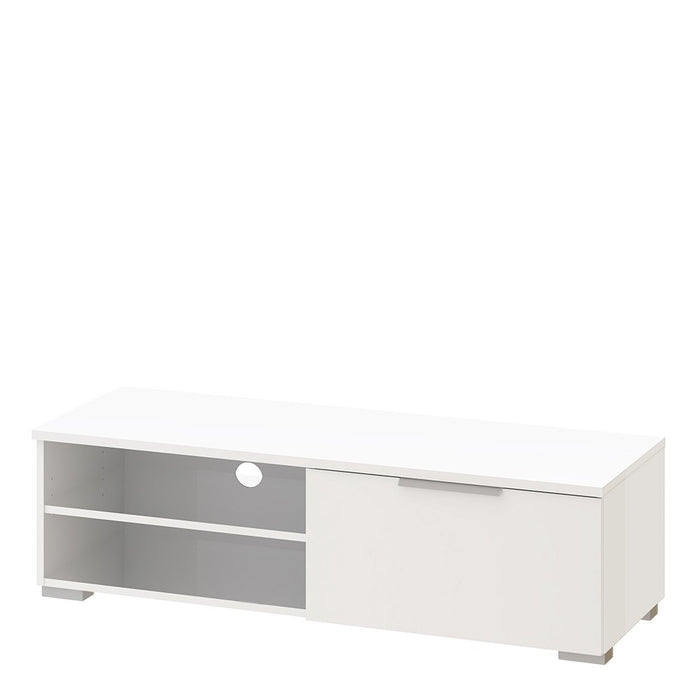 Esme White High Gloss 1 Drawer 2 Shelf TV Unit - FurniComp