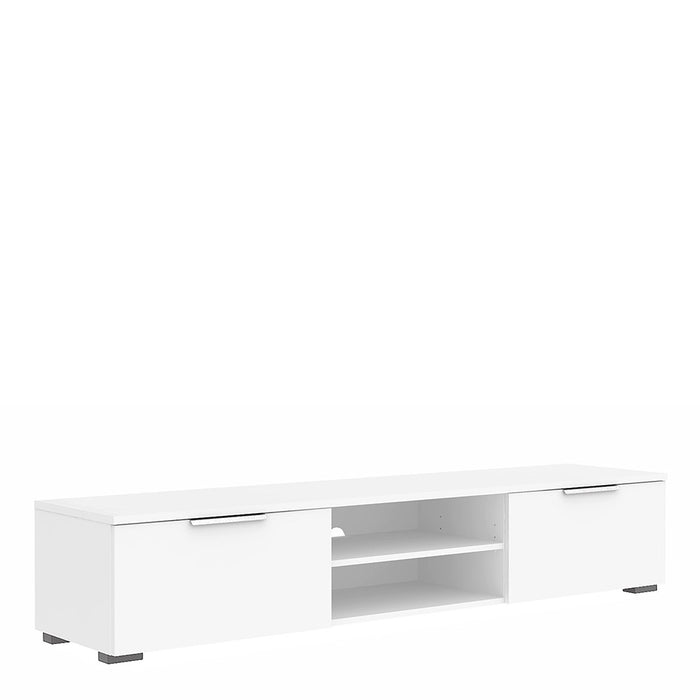 Esme White High Gloss 2 Drawer 2 Shelf TV Unit - FurniComp