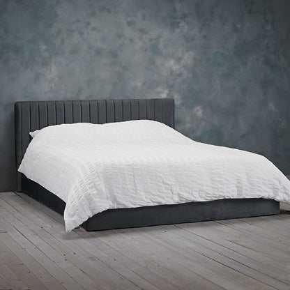 Essen Silver Velvet Ottoman Lift Up Storage Bed - FurniComp