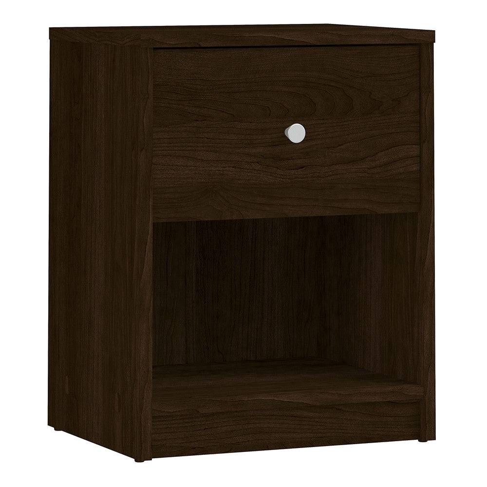 Felix 1 Drawer Dark Walnut Bedside - FurniComp