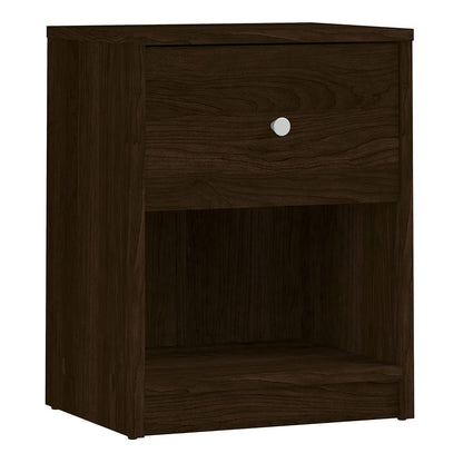 Felix 1 Drawer Dark Walnut Bedside - FurniComp