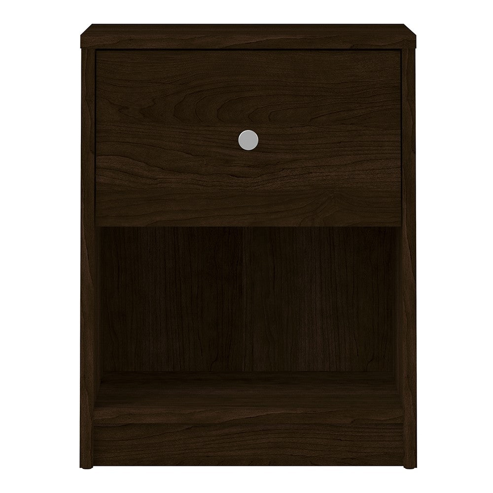 Felix 1 Drawer Dark Walnut Bedside - FurniComp