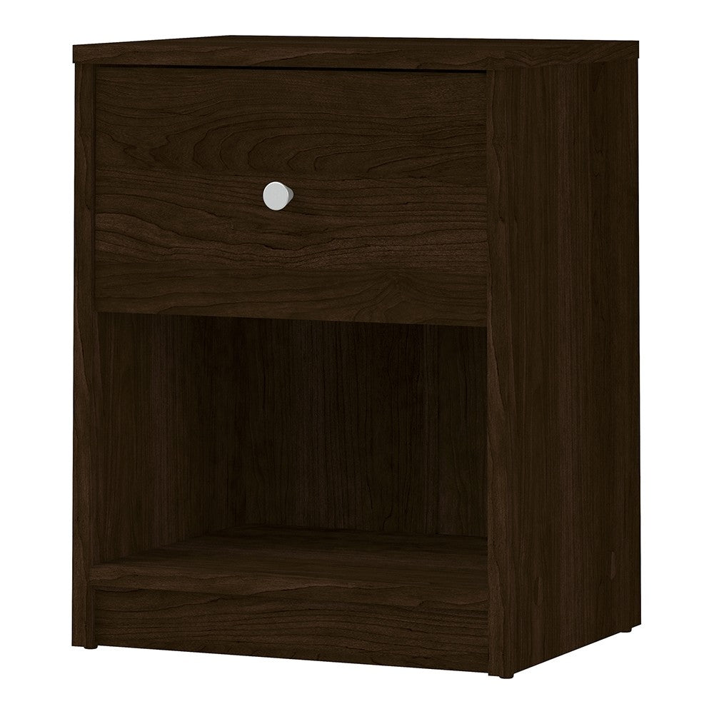 Felix 1 Drawer Dark Walnut Bedside - FurniComp